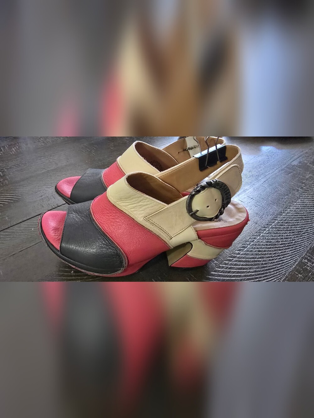 Fluevog Prepares Advisor - Slingback Heels in Pink, Grey & Cream